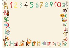 ‎FRIENDLY FOX Friendly Fox Schreibtischunterlage ABC Kinder, 1x DIN A2 Schreibtischunterlage Papier, 25 Blatt Block zum Malen, Schreibtisch Unterlage zum Schreiben