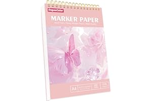 DagouColor Marker Papier für Alkoholmarker, A4, 1 Pack, 60 Blätter (120 Seiten) Anti-Penetration Zeichenbuch, Doppelseitiges Säurefreies Spiral-gebundenes Skizzenbuch für Künstler Kinder Erwachsene