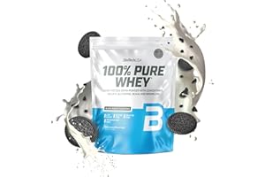 ‎BIOTECHUSA BioTechUSA 100% Pure Whey | Białko w proszku z BCAA i glutaminą | Bezglutenowe, bez oleju palmowego | 21g białka w porcji, 1 kg, Black Biscuit