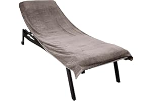 ‎JILDA-TEX jilda-tex Schonbezug für Gartenliege Strandliege Sonnenliege Liegen-Stuhl Auflage 100% Baumwolle Frottee 80x200 cm (Hellgrau)