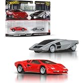 Hot Wheels Premium Car Culture 2'li paket, 1:64 &ouml;l&ccedil;ekli ara&ccedil;lardan oluşan, benzersiz &ccedil;iftler, Real Riders tekerlekler, Metal/