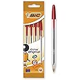 Bic Rosse Penne A Sfera, Ottime Per La Scuola, Punta Media 1.0 Mm, Pacco Da Quattro Penne, Rosso, 5.5 X 0.8 X 20.5 Cm