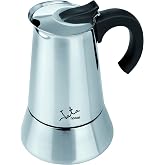 Jata CAX106 - Italian Induction Coffee Maker, Capacity 6 Cups, Suitable for All Types of Kitchens, Stainless Steel Body