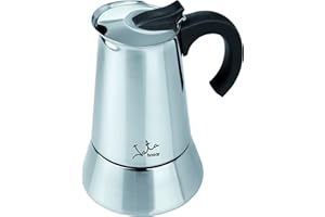 Jata CAX106 - Cafetera Italiana Inducción, Capacidad 6 Tazas, Apta para Todo Tipo de Cocinas, Cuerpo Acero Inoxidable