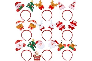 NLMWTI Diademas Navideñas, 9 Diademas de Navidad, Diadema Navidad Mujer Diademas Navidad para Fiestas Navideñas y Navideñas, Unisex niños