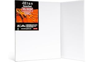 Elan Cotton Canvas Panels for Painting 40x50 CM, 6-Pack Acid-Free Art Canvases for Painting, Triple Primed Blank Canvases for Art, 40x50 Canvas Boards
