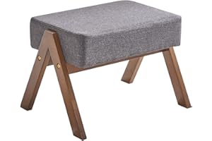 YMYNY Poggiapiedi, Sgabello Cambio Scarpe, Piccolo Sgabello Ottomano, Sedia Assist Sgabello, Moderno Stabile Poggiapiedi a Forma di A, per Soggiorno e Camera da Letto, 40 x 28 x 30CM, Grigio HBD022G