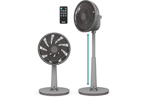 Duux Whisper 2 Standventilator Leise - Sparsamer DC-Motor mit 26 Geschwindigkeiten - Ventilator Höhenverstellbar (73-95cm) - Horizontale + Vertikale Oszillation - Grau