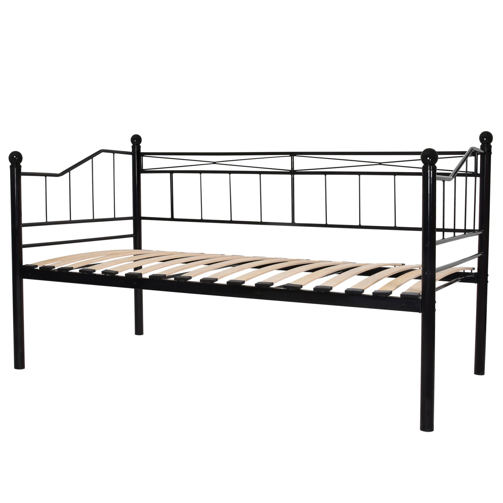 Miadomodo® Metal Day Bed Sofa Frame Multi-functional Single 3ft Base with Underbed Trundle Bedroom Living Room Furniture - Image 3