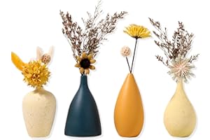 Sziqiqi Vasi Piccoli in Ceramica per Fiori Set di Vasi Decorativi per Soggiorno Mini Vasi Fatti a Mano per la Decorazione di Centrotavola Vaso Moderno Con Colori Opachi Morandi Set di 4