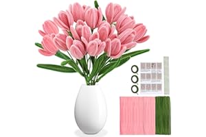 DIPEER 400PCS Pipe Cleaners for Craft flowers, Pipe Cleaners Craft Pipe Cleaners for Bouquet Set with instruction manual, Floral Tape, 17PCS Green Floral Wires Crafts Decoration