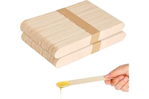elzle 100 stycken träspatlar vaxning, 15 cm träspatel vaxapplikator, exakt spatel av trä för hårborttagning på ögonbryn, ansikte och kropp, spatel trä för glass