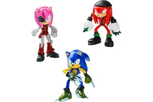 Bizak Sonic Prime Pack de 3 Figurines de 6,5 cm de Haut. dans ce lot Vous trouverez : Knucles NY + Rusty Rose + Sonic Bcm (64112003-3)