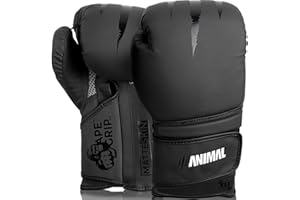 ANIMAL ATHLETICS Animal® | PREDATOR Boxing Gloves - MatteSkin Leather - Pro Training Sparring - Muay Thai MMA Kickboxing - 8 10 12 14 16 Oz - Men Women Adult - Heavy Punching Bag Mitts Focus Pads Workout