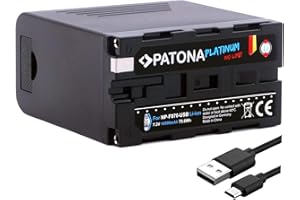 PATONA Platinum Ersatz für Akku Sony NP-F970 (echte 10500mAh / Powerbank Funktion) - Tesla Cells Inside - USB-Ausgang - Micro-USB Eingang