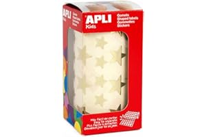 APLI Kids 11116 - Gomets con formas de estrella, color oro, en rollo de 2360 pegatinas