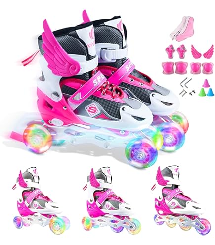 Roller Fille/Enfants/Femmes/Garçon KEENSO - Modèle KN005 - Ajustables M (33-36) - Rouge - Achat