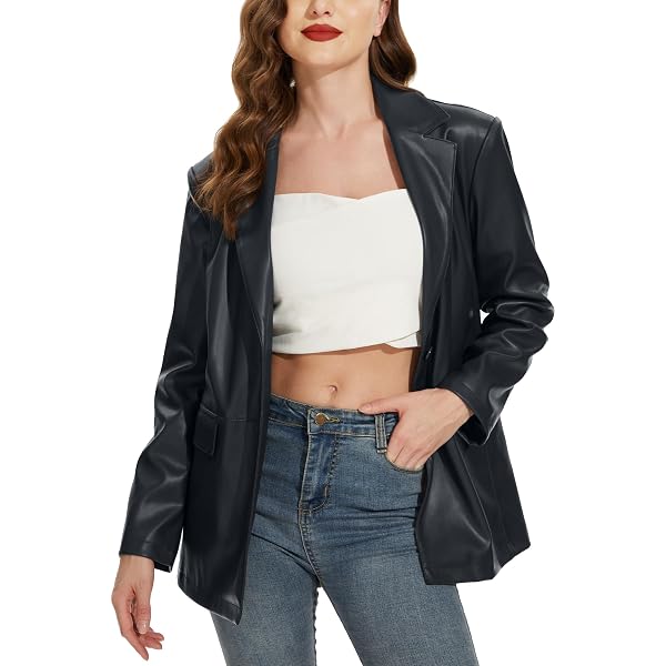 Veste Blazer En Daim Marron Pour Femme - Coupe Oversize Décontractée, Style Streetwear - Manches Longues, Poches Latérales