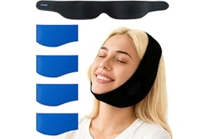 ‎SURFOU SURFOU Weisheitszahn Kühlkompresse Kühlpads Gesicht, Mit 4 Gel-Kühlpacks – Kalt & Warm, Lindert Schmerzen nach Gesichtschirurgie und Zahnschmerzen, Kühlbandage, Schwarz