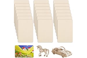 WYTNB 21Pcs Unfinished Plywood Board - 15x10cm Basswood Sheet, 15x10x1.5cm Blank Craft Wood, Rectangle Thin Wooden Craft Project Cutouts, Basswood Blank Board for Lasercutting Engraving Carving