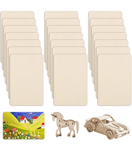 AvoDovA 15 Feuilles De Bois Tilleul 1.5 Mm – 15x10 Cm Contreplaqué Mince Non Fini, Idéal Pour Bricolage, Modélisme, DIY Pâques & Projets Créatifs