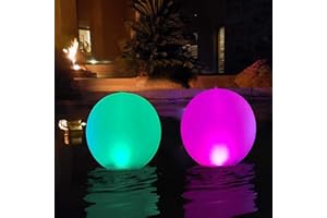 MOVKZACV Luz flotante para piscina con mando a distancia,4 modos de luz de playa brillante,bolas de piscina LED funciona con pilas,juguetes de baño,luz de noche,jardín,playa,estanque,piscina, fiesta