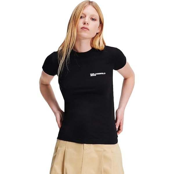 KARL LAGERFELD Damen T-Shirt – Regular Fit, Aus Bio-Baumwolle, Mit Logo-Print