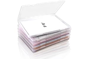Zamety 5 stycken arkivlådor A4 transparent med lock, stapelbar plastlåda | A4-dokumentlåda, bärbar förvaringslåda, multifunktionella platta arkivlådor för brev, klippböcker, dokument