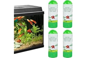 CUTIOLLY Puissant Comprimé de Purification de L'eau pour Aquarium,4PCS Comprimé Portables de Purification de L'eau pour Aquarium,Comprimés de Nettoyage de L'eau pour Aquarium,Aquarium Water Purification Tablet