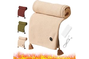‎APODESS Heizdecke mit Akku, 2025 Neu Elektrische Heizdecke Tragbare Beheizbare Wärmedecke Elektrisch mit 3 Heizstufen für Zuhause, Reisen und Camping (Beige, mit Powerbank)