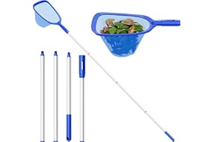 Priksia 207cm Pool Kescher, Poolkescher Feinmaschig mit Teleskopstange, Poolreinigung Pool Zubehör, Teichkescher für Schwimmbad, Teich, Algen & Bestway Pool, Planschbecken, Whirlpool