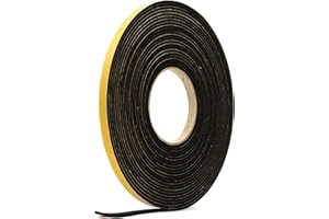RUBBER STUFF Neoprene Rubber Black Self-Adhesive Sponge Strip 10mm Wide x 3mm Thick x 10m Long