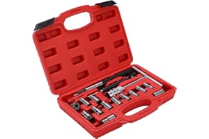 AYNEFY Taglierina per Iniettore, Set di Strumenti per Pulizia della Taglierina del Sedile per Iniettore 17 Pezzi Kit di Attrezzi con Scatola di Stoccaggio per Garage