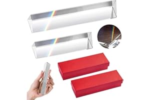 Prisme Triangulaire Fiyuer Verre Optique Triple Prisme Triangulaire Photographie Cube pour Enseignement de Physique, étudier la Lumière et Photographie(15 cm,5 cm) 2 Pack