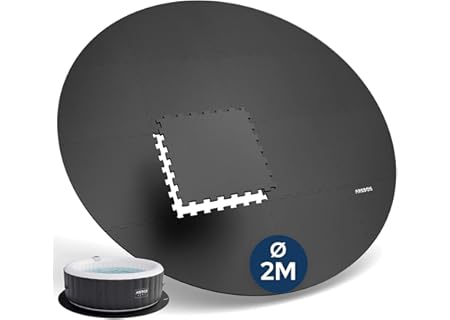 Arebos Spa pool, golvskyddsmatta, rund, Ø 200 cm | Eva bubbelpoolunderlag som pusselmatta | isoleran - Amazon Deal & Rabatt