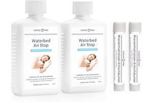 ‎HANSE PRO Hanse Pro Luftbinder-Set für Wasserbetten, 2 x 250 ml Air Stop, 2 x 15 ml Wasserbetten-Entschäumer I Pflege I Luft-Binder I Luft-Löser I beseitigt Luft-Geräusche im Wasserbett I Bubble Stop