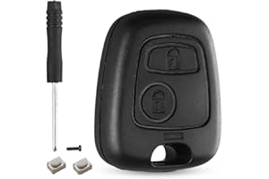HooRLZ Coque Clé Citroen, Compatible pour Citroen C1 C2 C3 C4 C5 Berlingo Picasso Xsara, Peugeot 107 206 207 306 307, Boitier Clé Peugeot 206, TéLéCommande Peugeot 107, Clef Citroen C3 - 2 Boutons