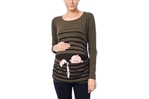 M.M.C. Fuga de bebé - Camiseta premamá Sudadera con Estampado Durante el Embarazo, Manga Larga