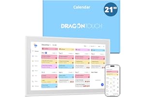 Dragon Touch Calendar, 21.5" Digital Calendar 2025 Family Wall Planner, 1080P Full HD Interactive Touchscreen, Smart Chore Chart and Home Organization, Gift for Busy Families Scheduling