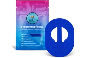 FixTape cinta transpirable para sensor Medtronic Enlite I Parche autoadhesivo cómodo para sensor de glucosa I Amigable con la piel e impermeable en diseños modernos I 7 piezas (Azul)