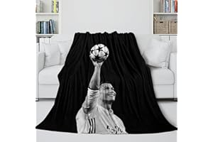 REIPOL Ronaldo Cosy Blanket - Football Flannel Blanket for Cuddling When Watching Movie on Colder Nights - Suitable for Calming and Relieving Anxiety and Falling Asleep (100 x 130 cm)