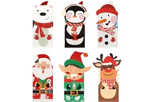 TLOXO sacchetti regalo natale, 24 Pezzi Sacchettini biscotti caramelle per feste di Carta Kraft,sacchetti regalo di Natale, per confezionare regali, compleanni dei bambini, giveaways, feste