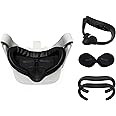VR Cover Fitness Facial Interface and Foam Set for Meta/Oculus Quest 2 (Dark Grey & Black)