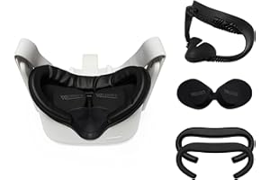VR Cover Fitness Facial Interface and Foam Set for Meta/Oculus Quest 2 (Dark Grey & Black)