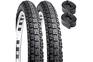 YunSCM 2 confezioni copertoni 20x2.125 ETRTO 57-406 Plus 2 confezioni Camera d'aria 20x1.75/2.125 AV32mm Valve compatibile bike 20 pollice Pneumatici 20x2.125