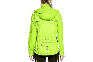 FitsT4 Sports Damen Fahrradjacke Radfahren Laufen Jacken Leichtgewicht Wasserabweisend Windbreaker Wanderjacke Reflektierend Trekking Regenjacke mit Kapuze