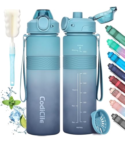 Trinkflasche 1L Mit Früchtebehälter | BPA-frei Tritan Flasche Für Sport & Büro