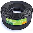 Flexible Lawn Edging 10 m Black, 20 cm High - Stay-in-Place Design - Plastic Grass Border & Flower Bed Garden Edging for Straight Lines & Curves