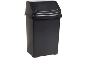 funky gadgets Wham Plastic Swing Bin Waste Recycle Recycling Dustbins Kitchen,Bathroom Rubbish Trash Refused Bins (Midnight, 50L Swing Bin)