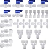 HAXIHA 1/4" RO Water Filter Accessory, Refrigerator Hose Connector Kit (Y+T + I + L Combo + Shut-off Valve) for RO Reverse Os